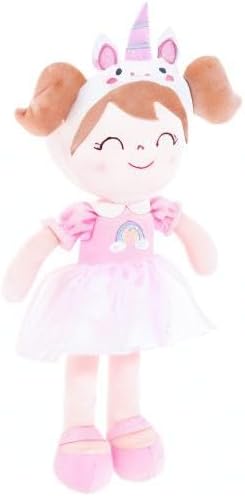 Gloveleya Unicorn Plush Doll β Spring Girl Baby Doll Gifts, Soft Stuffed Unicorn Toy, Pink Fantasy Plush Doll for Girls, Birthday Present, Nursery Decor, 14 Inch