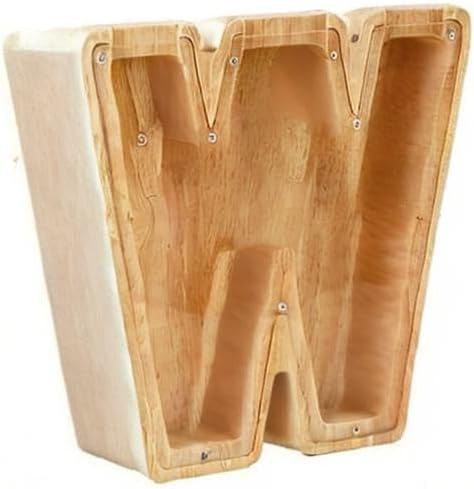 Twenty-six English Alphabet A-Z Letter Piggy Bank,Large-Capacity Transparent Wooden Alphabet Piggy Bank,Personalized Coin Savings Box, Name DIY Creative Purchase Combination.