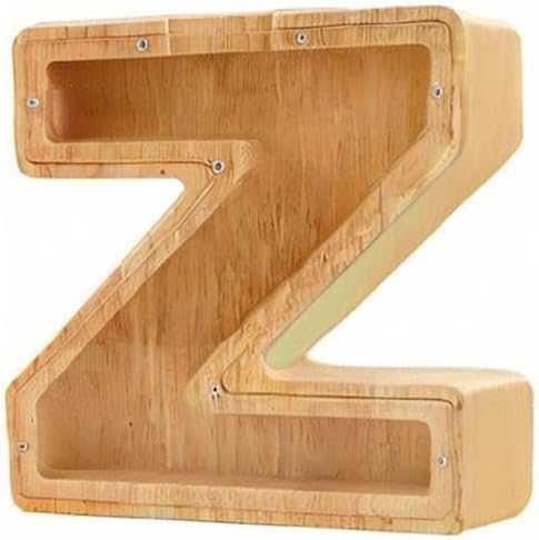 Twenty-six English Alphabet A-Z Letter Piggy Bank,Large-Capacity Transparent Wooden Alphabet Piggy Bank,Personalized Coin Savings Box, Name DIY Creative Purchase Combination.