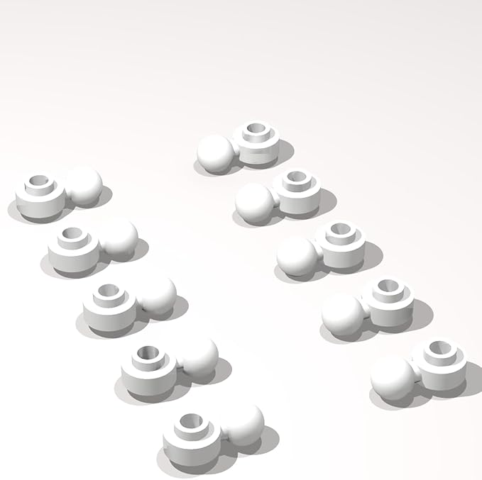 Classic Building Plate Bulk, Round 1x1 with Tow Ball with Shaped Hole 120 Piece, Compatible with Lego Parts and Pieces: (Color:White)