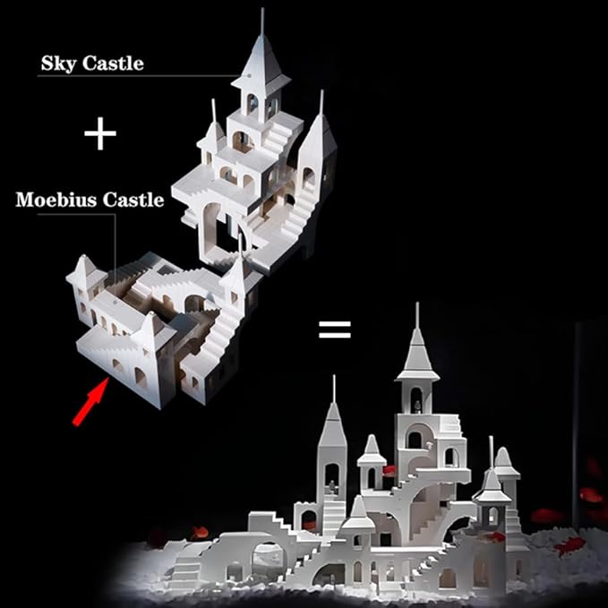 AIYIMUSIDEEN White Moebius Castle Building Block,Architecture Building Blocks Suitable for Adults