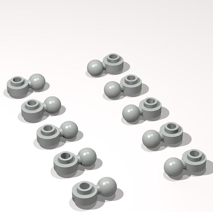 Classic Building Plate Bulk, Round 1x1 with Tow Ball with Shaped Hole 260 Piece, Compatible with Lego Parts and Pieces: (Color:Light Gray)