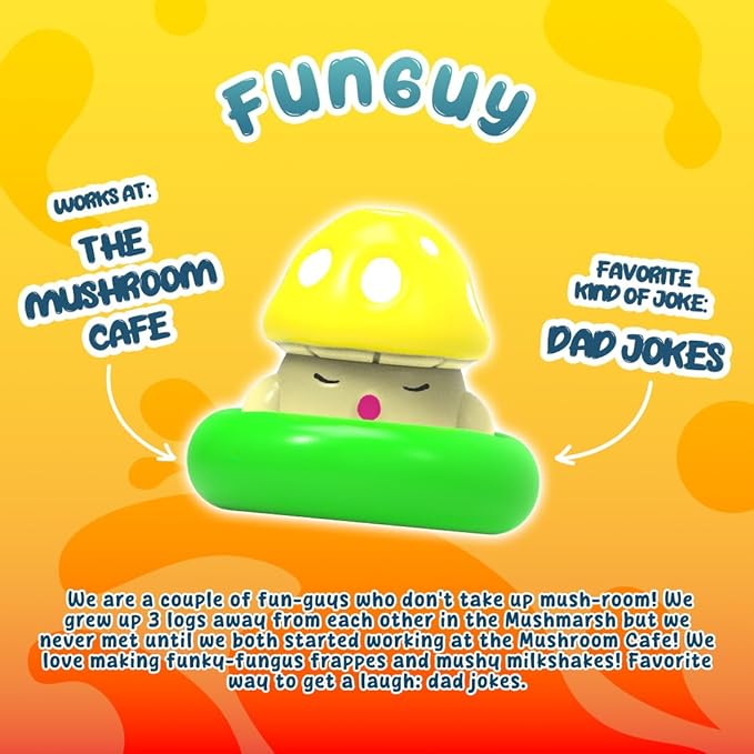 Goonameez, Hand-Held Sensory Toy with Floating Characters, Mesmerizing Water Mix Fidget Toy ā Collect All 6 Unique Shapes for Squishy Fun, Perfect Travel Toy! (Funguy)
