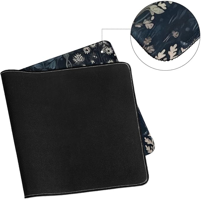 Dark Flower, Floral Plants Mouse Pad, Aesthetic Wildflowers Desk Pad, Gaming Mouse Pad, Non-Slip Rubber Base, Stitched Edges,23.6x11.8 inch Computer Mouse Mat Keyboard for Home Office
