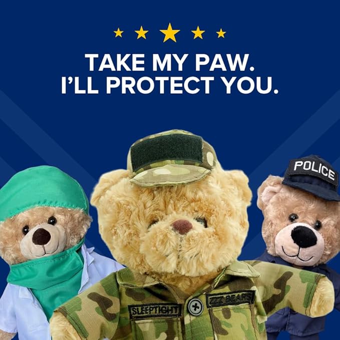 ZZZ Bears Sheriff Teddy Bear, Comforting Gift for Sheriff Kids, Provides Comfort & Sense of Security During Separation