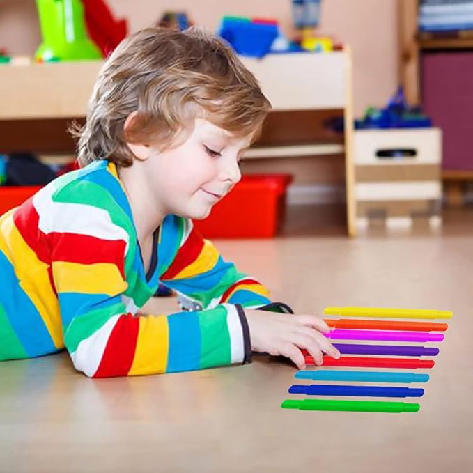 40 Large Jumbo Pop Tubes Sensory Fidget Toys for Party Favor, Classroom Prizes, Birthday Christmas Valentine Gift