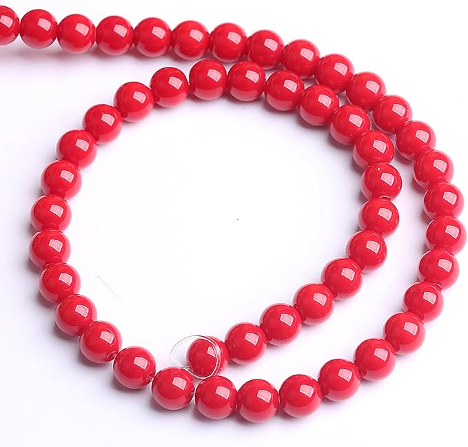 75PCS 10MM Red Glass Round Spacer Loose Beads for Jewelry Making DIY Bracelet Necklace