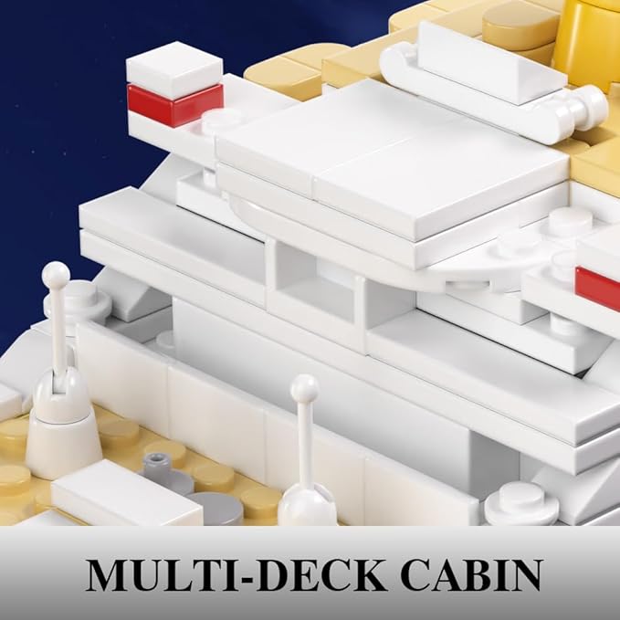 Titanic Boat Model Building Block Set, 1465 Pieces Cruise Ship Model,DIY Educational Titanic Toys for 8+