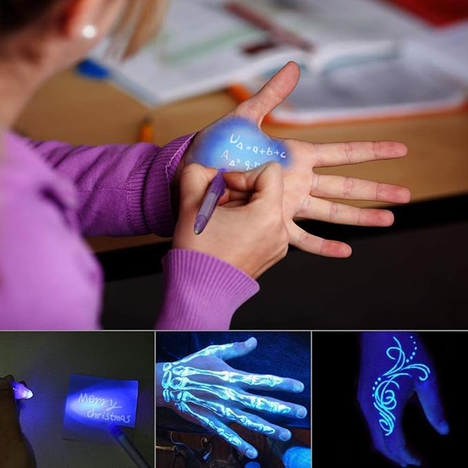 30PCS Invisible Ink Pens with UV Light, Party Favors for Kids, Spy Pens, Magic Pen Disappearing Ink for Writing Secret Message, Classroom Prizes, Stocking Stuffers