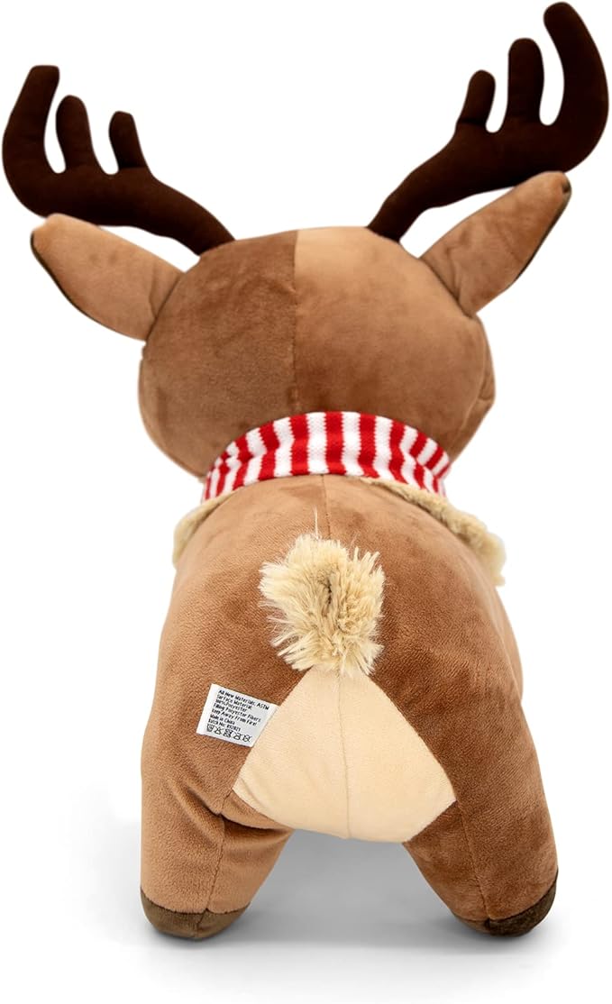 Plush Reindeer Stuffed Animal - Holiday Deer Characters with Antlers Toy for Kids - Christmas Decor Animals - Small Plushie Toys - 12 Inch - Ralphie