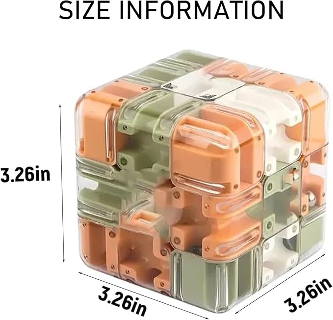 Large Labyrinth 3D Puzzle Maze Cube - Engaging Brain Teaser Toy, High Difficulty Puzzle, 3D Magic Cube Maze Ball Puzzles - Spatial Awareness Brain Training Toy (2PCS)