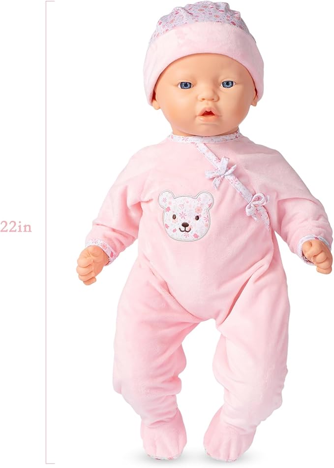 Mother Love Dolls 22 Inches, Big Interactive Baby Dolls with Realistic Sounds and Movements ,Talking and Crying Baby Doll, Soft Cloth Body with Feeding Toy, Dolls for 3+ Year Old Girls