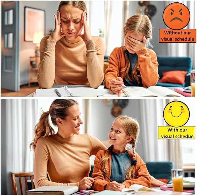 Visual Schedule for Kids β 133 Durable Plastic Picture Cards with Soft Loop Coins | Daily Routine & Chore Reward Chart for Home, School, Autism, ADHD & Special Needs Behavior Support