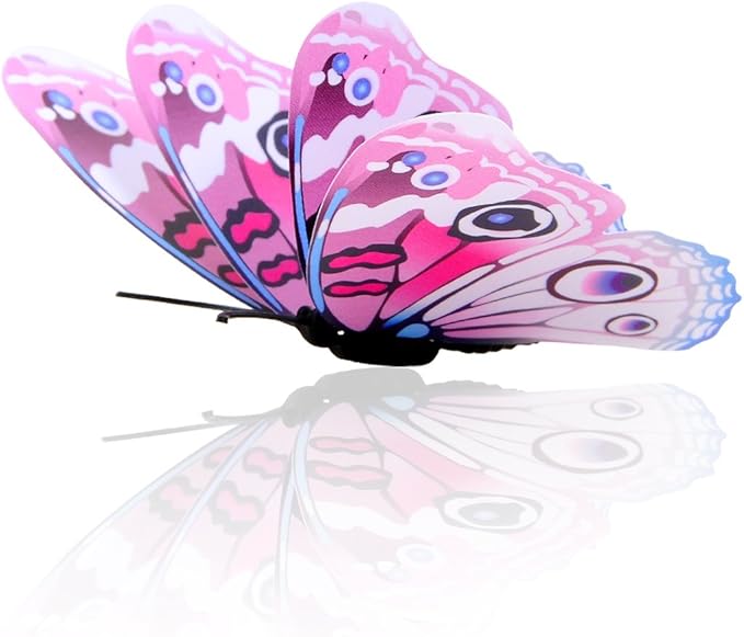 Mixed of 12PCS 3D Pink Butterfly Wall Stickers Decor Art Decorations¡ (White)