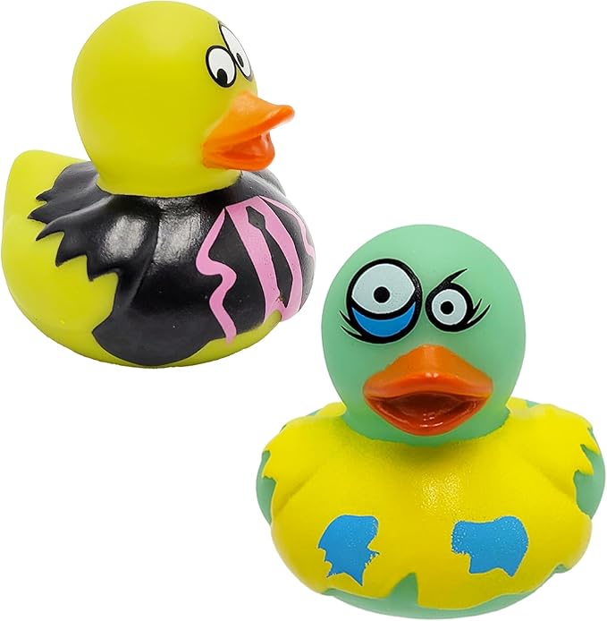 Halloween Zombie Rubber Duck Toy Duckies for Kids, Bath, Birthday Baby Showers Summer Beach and Pool Activity, 2" (50-Pack)