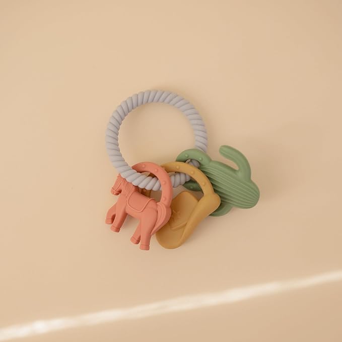 mushie Silicone Western Teething Ring Toy