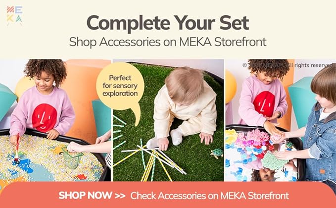 MEKA Tuff Tray for Sensory Play, Sensory Tray for Kids, Toddler Water Table, Tuff Spot Sensory Bin for Toddlers (Grey, Large (38" x 38"))
