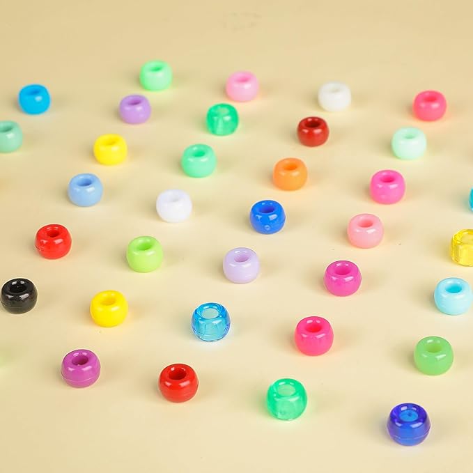 21000 Pcs Pony Beads Bulk 6 x 9 mm Plastic Kandi Beads for Bracelet for Multicolor Craft Making Rainbow Necklace Jewelry Key Chain DIY Braids(72 Colors)