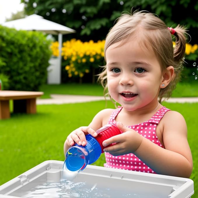 Small Activity Table for Toddlers 1-3, Kids Sensory Table for Playing Building Blocks, Marble Run Toy, Sand & Water, Color Dough, Art & Craft, Drawing & Learning (Small)
