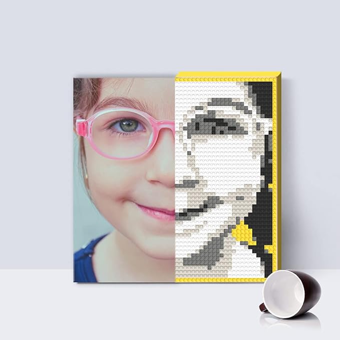 Personalized Mosaic Portrait Custom Building Kit Bricks Art Set Customized Your Own Photo Picture Unique Gift (Large/15.7"x15.7")