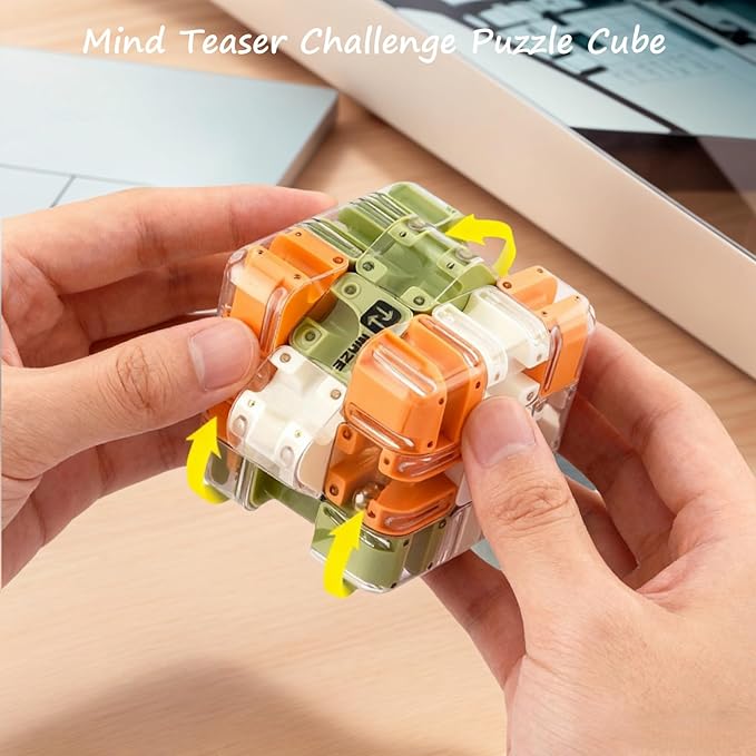 Large Labyrinth 3D Puzzles Maze Cube - Engaging Brain Teaser Toy, 3D Magic Cube Maze Ball Puzzle, Spatial Awareness Brain Training Puzzle Toy for Stress Relief and Cultivate Logical Thinking (1 Pcs)