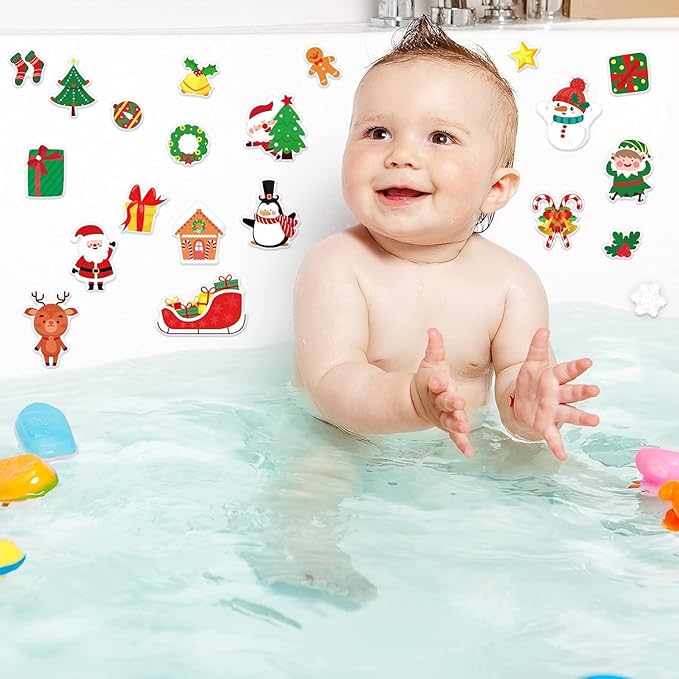 40 PCS Christmas Thick Gel Clings Winter Christmas Window Gel Clings Decals Stickers for Kids Toddlers and Adults Home Airplane Classroom Nursery Holiday Party Supplies Decorations