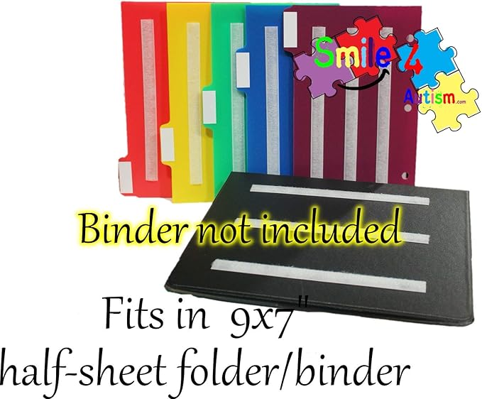 Smile4autism Small 5x8โ Tools Perfect to Keep Your Loose Visual Picture Cards Organized. Autism, ABA, ADHD, Language & Apraxia Aspergers