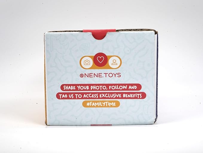 Nene Toys Wooden Block Stacking Game ā 4-in-1 Tumble Tower Family Board Game with Building Blocks, Cards and Dice ā African Safari Educational Wooden Toy for Kids 3-9 Years Old About Animals