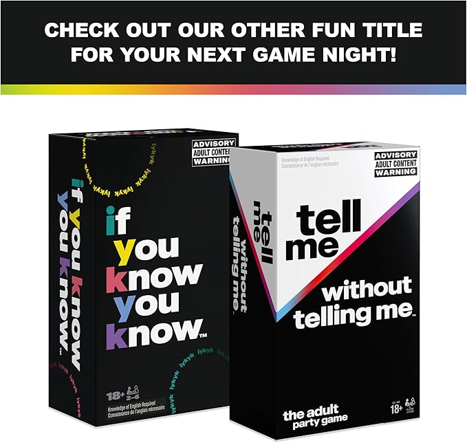 Spin Master Games, Tell Me Without Telling Me, The Viral Hit Adult Card Game, Bachelorette Party Activity, Meme Party Game, 2-10 Players, for Ages 18 & Up