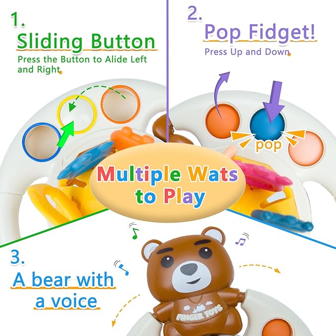 Montessori Activity Toy - Sensory Activities for Toddlers and Kids, Silicone Pull String Toy,Baby Learning Games for Ages for 6-9-12-18Months