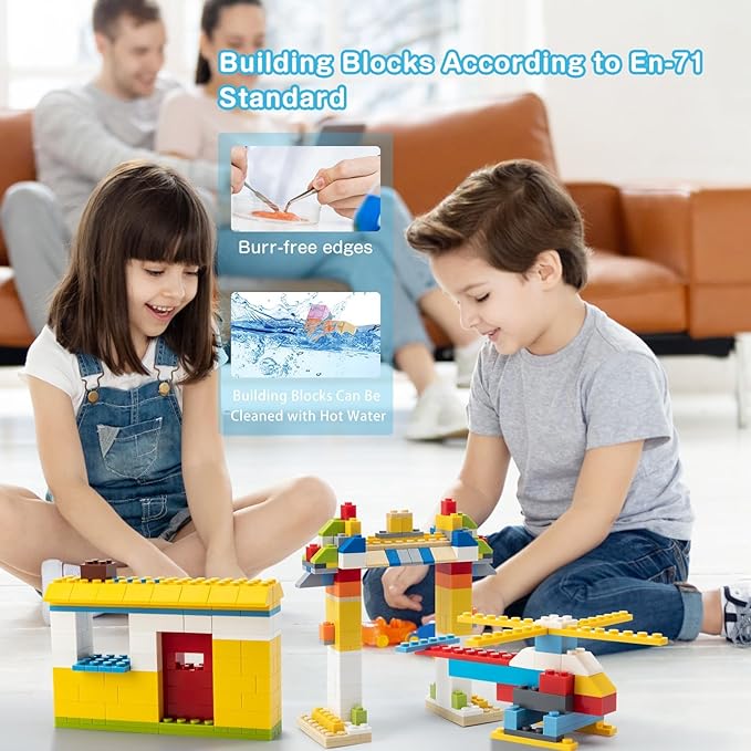 1500 Pieces Classic Building Bricks Set ā Bulk Basic Blocks in 12 Colors & 14 Shapes, Compatible Bulk Block, STEM Educational Toy Suitable for Boys & Girls Ages 6+, Packed in Box.