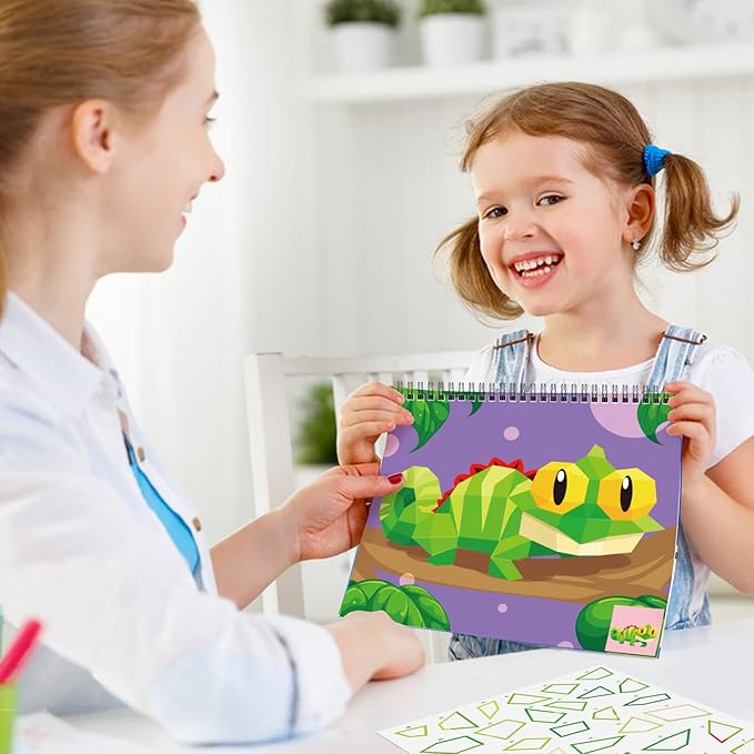TBEEJ 2PCS Crafts for Kids Ages 4-8 Sticker Paint Books Includes Unicorn Queen Insect Witch Monster and More Designs Gift Party Create 20 Pictures(Sticker Sheets are Separate)