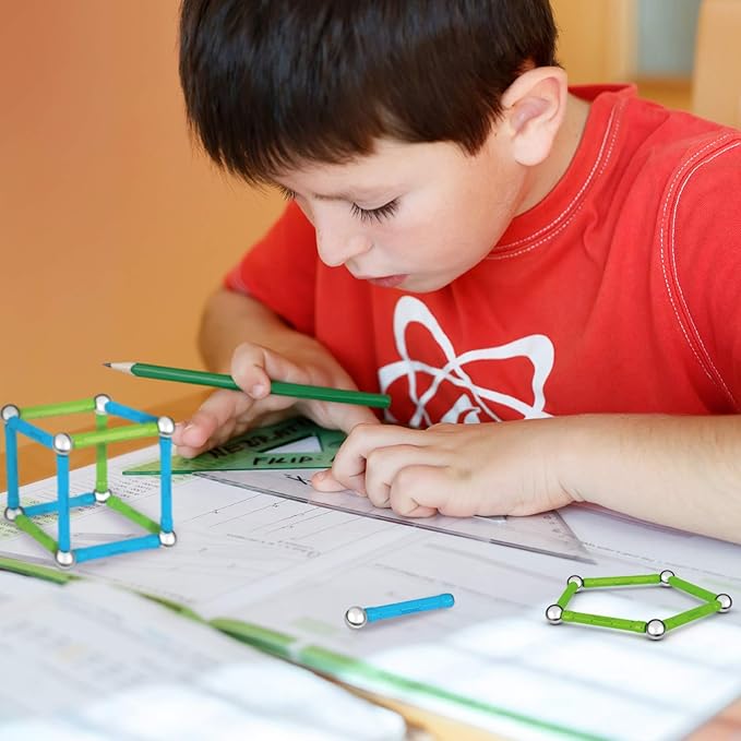 Geomag Classic Magnetic Toys for Kids Ages 5+, 52pc Educational STEM Magnets for Kids - Swiss-Made Magnetic Blocks, Tiles and Building Toys from 100% Recycled Plastic