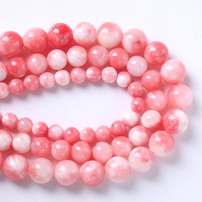 6MM 60PCS Pink Persian Jade Spacer Loose Beads for Jewelry Making DIY Bracelet Necklace