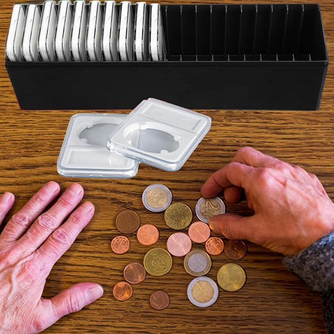 MUDOR Coin Slab Storage Box, Holder Case Slot Compatible with 20 Slab PCCB PCGS, Olny Box,Plastic Case for Collectors