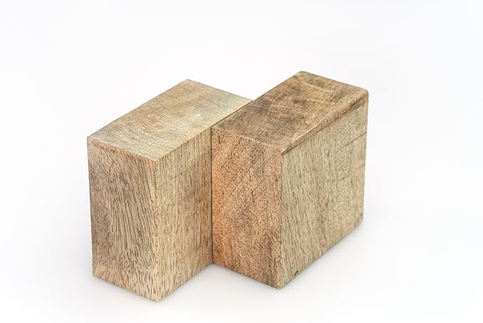 Exotic Wood Zone Mango Wood Unfinished Wood Bowl Blanks Kiln Dried | Hardwood Square Blocks for DIY Woodworking Enthusiasts Wood Pieces for Wood Crafts and Projects (4" x 4" x 2")