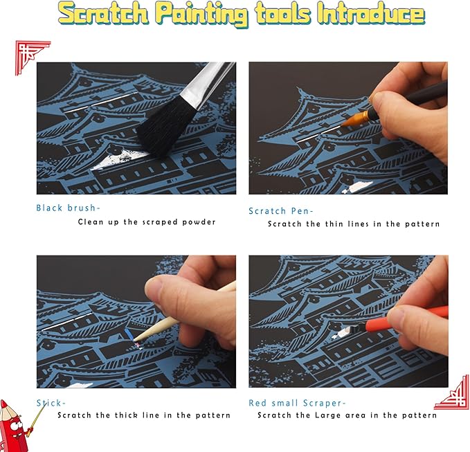 Scratch Art Book for Adults-Landmark Building Scratch Art|Scratch Painting Paper Craft Kit|Creative Foil Engraving Art Set|Scratch City Series Books for Travel Lovers,Craft Lovers(New City 3)