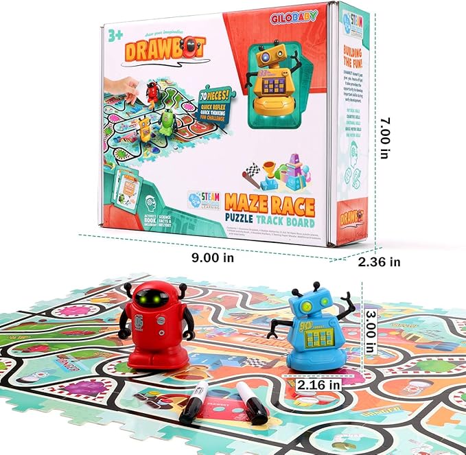 REMOKING Magic Inductive Robot Toys,Creative Track Puzzle Race Game,Learning and Educational Toys for Boys & Girls 3 Years and Up,Party and Birthday Gifts