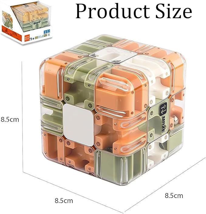 Large Puzzle Maze Cube - Engaging Brain Teaser Toy, 3D Maze Magic Cube & Ball, Mazes Ball Puzzles for Logical Thinking (Bstyle,1set)