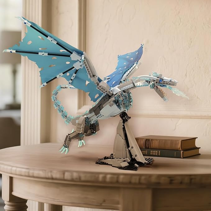 Ideas Ice Dragon Building Set,Compatible with Mainstream Brands Adults Collectible MOC Dragon Model STEM Toy for GOT Fans Home Decor,Creative Gift for Kids Boys & Girls 8-16 (1019 PCS)