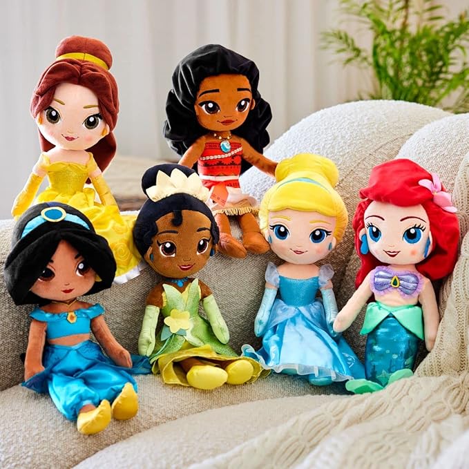 DISNEY STORE Official Princess Plush Doll, Cinderella, Medium 14 Inches, Soft Plushy with Embroidered Features, Princess Toys for Girls, Disney Dolls, Stuffed Animals for Girls