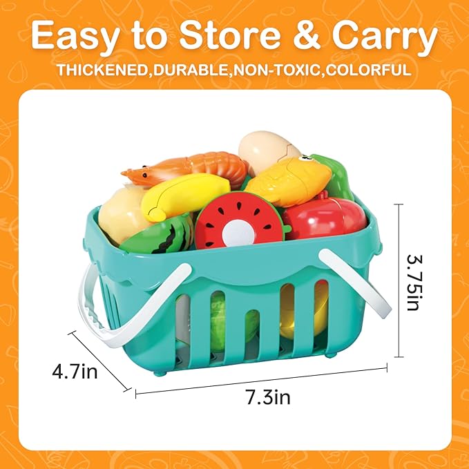 130Pcs Kitchen Playset, Toddler Pretend Cooking Play Pots, Pans, Utensils Cookware, Daily Food Fruit Veges, Shopping Storage Basket, Dessert, Prop Money, Learning Gift for Child (White)