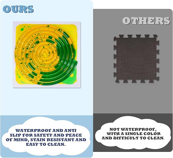 Sensory Floor Tiles for Kids: Liquid Lava Tiles, Interactive Liquid Sensory Tiles for Play and Development 11.8 x 11.8 inches 1 Piece for Floor Sensory Tiles Kids 3-12 Years Old use