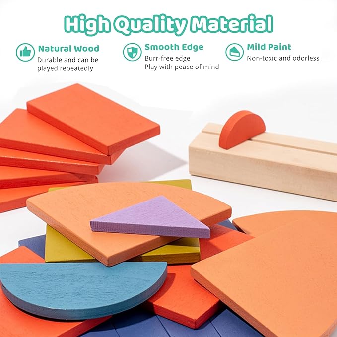 Wooden Shape Puzzles for Toddlers 3+ Years Old,Wooden Pattern Blocks Set Montessori Toys, Back to School, Preschool Education Activity STEM Gift for 3 4 5 Years Old Kids (100 PCS)