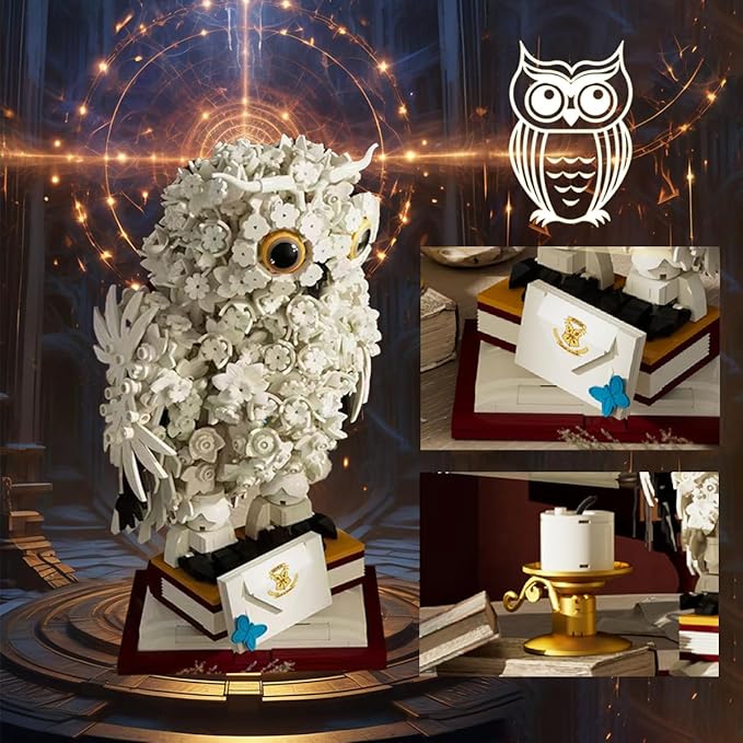 Animal Magic Owl Flower Building Blocks Set,Suitable for Adults who Enjoy Creative Hobbies Flower & Animal Collectible Table Art Set(1239Pieces) Interesting Gift for Building Block Enthusiasts