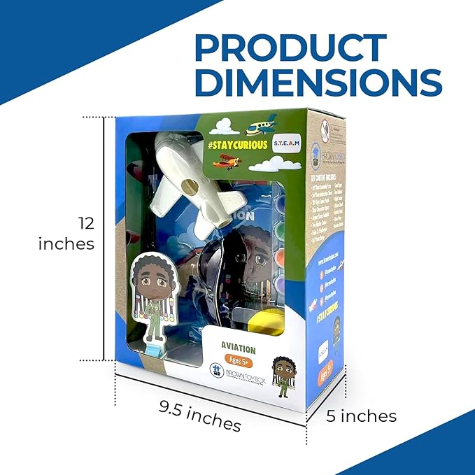 Brown Toy Box Dadisi Academy Skye Aviation STEM Science Kit | STEM Toy & DIY 3 D Airplane, Control Tower & Glider | Hands On Learning Gift for Boys and Girls Ages 4-8, Toys & Games Educational Set