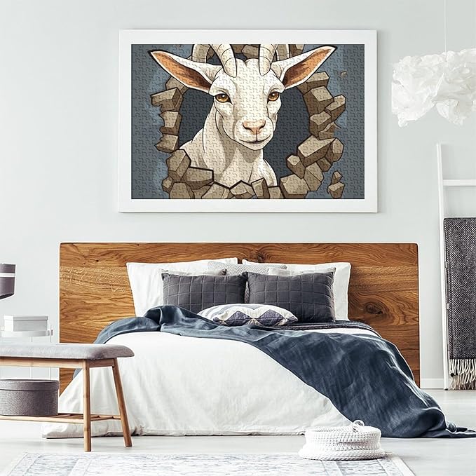 Sheep for Adults Fun 500 Pieces 3D Animal Thickened Wooden Jigsaw Puzzle Toy Intellectual Game Stress Relief Toy Education Game Home Decoration Challenge Educational 500pcs (52x38cm)