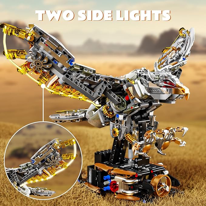 Mechanical Eagle Building Block Set 3D Poseable Model with Articulated Wings & Talons STEM Toy for Kids & Adults Ideal Gift for Engineering, Nature & Animal Lovers