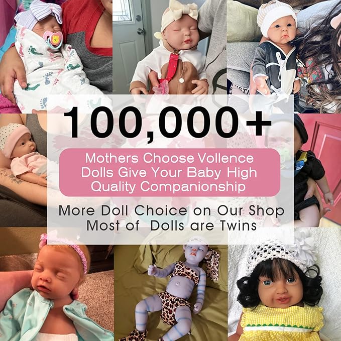 Vollence 18 inch Sleeping Silicone Baby Doll That Look Real,Reborn Baby Doll,Real Lifelike Baby Dolls - Boy