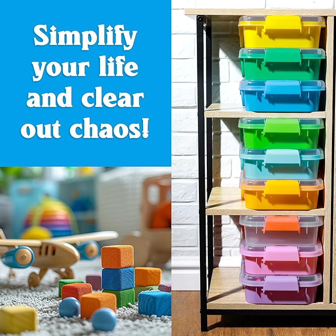 3 Pack, Empty Sensory Bin, Wheat Straw Material,13.5 Inch Storage Container, Portable Plastic Storage Bins, Stackable Play Tray for toys,arts,crafts and sand.